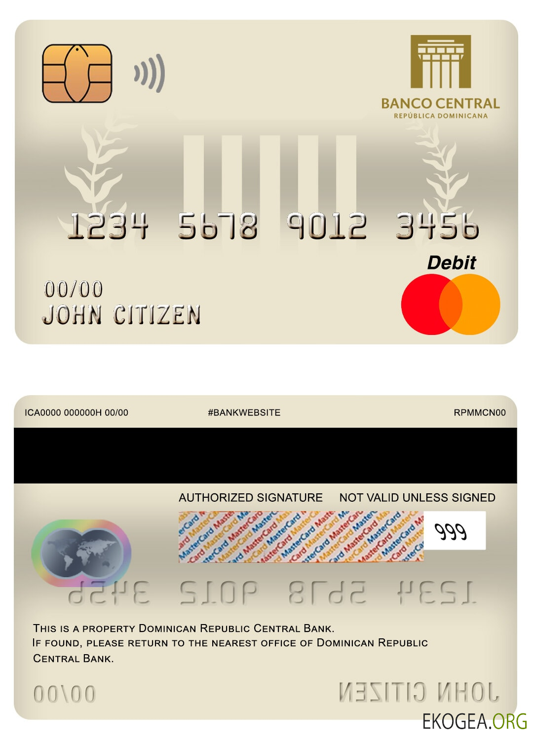 Carte de débit principale de la Banque centrale de la République dominicaine